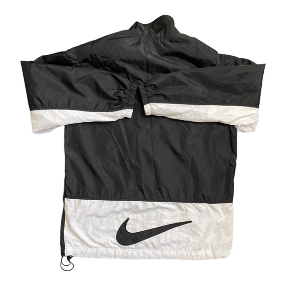 Vintage 90s Nike Track Jacket Black White embroidered swoosh Monochrome Small - Picture 2 of 5
